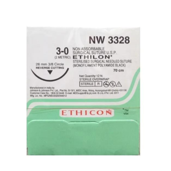 Ethicon Ethilon Sutures Reverse Cutting - NW 3328