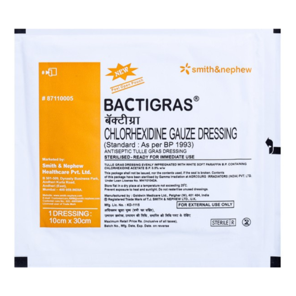 Bactigras Chlorhexidine Gauze Dressing