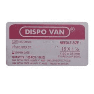 Dispovan Hypodermic Needle - 16G*1.5 inch